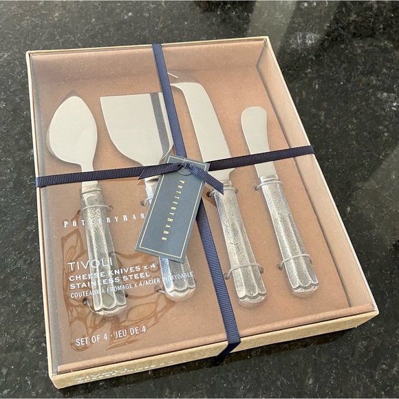 New Pottery Barn Tivoli Cheese Knives, Set of 4, Cheese Spreader, Entertaining - Picture 4 of 12